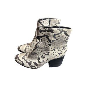 Aaden Snake Print Ankle Boots Womens 7.5M PU Upper Textile Lining*note wear